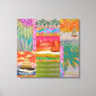 Impressão Em Tela Impressão de tela estendida de Abstrato Tropical S