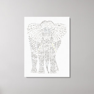 Impressão Em Tela Impressão de tela estendida de elefante asiático d