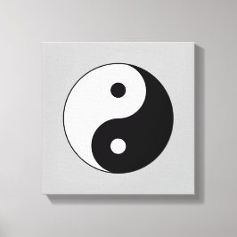Impressão Em Tela Impressão de tela estendida Yin-Yang, branca e pre
