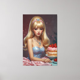 Impressão Em Tela Impressão de tela esticada de bolo de aniversário