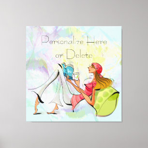 Impressão Em Tela Impressão de Tela Esticada de Leitura de Rapariga 