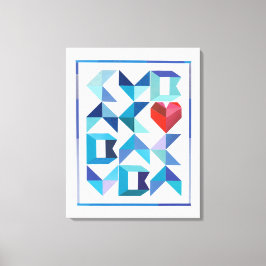 Impressão Em Tela Impressão de Tela Esticada do Coração Cubano