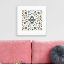 Impressão de Tela Esticada por Ornamento Floral Pe