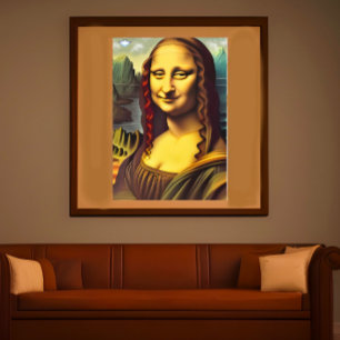 Impressão Em Tela Impressão de tela Galáctica da Mona Lisa Ufo