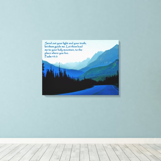 Impressão Em Tela Impressão De Tela Inspiracional Psalms 43:3 (Insitu(piso de madeira))