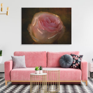 Impressão Em Tela Impressão de Tela Rosa Rosa Texturizada