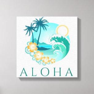 Impressão Em Tela Impressão de tela tropical da Aloha