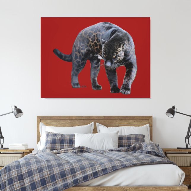 Impressão Em Tela Impressão de tela vermelha Jaguar Diablo (Insitu(Quarto))