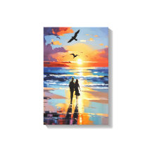 Impressionista do Sunset Stroll Cena Romântica de 