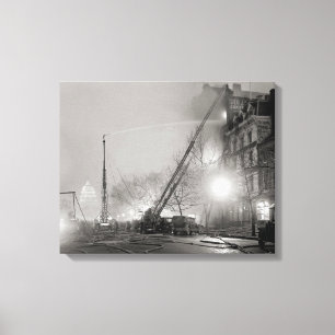 Impressão Em Tela Incêndio de Cinco Alarmes à Noite, 1925