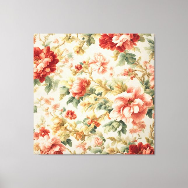 Impressão Em Tela Incríveis Flores, Folhas. Pintura (Frente)