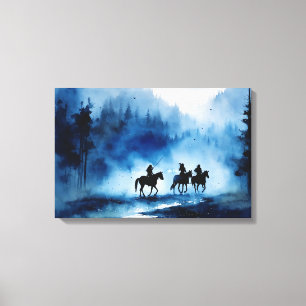 Impressão Em Tela Incrível pintura aquosa de nativo americano