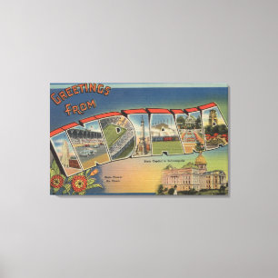 Impressão Em Tela Indiana (Capital Estatal/Flor)