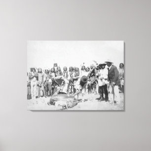 Impressão Em Tela Indianos de Lakota que descascam a fotografia do