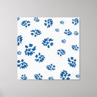 Indigo Botanical Bubbles Pattern