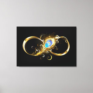 Impressão Em Tela Infinidade com a pena Pavão de Ouro