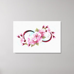 Impressão Em Tela Infinidade com Flores de Flor Sakura