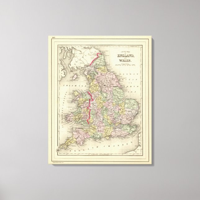 Impressão Em Tela Inglaterra, País de Gales (Frente)