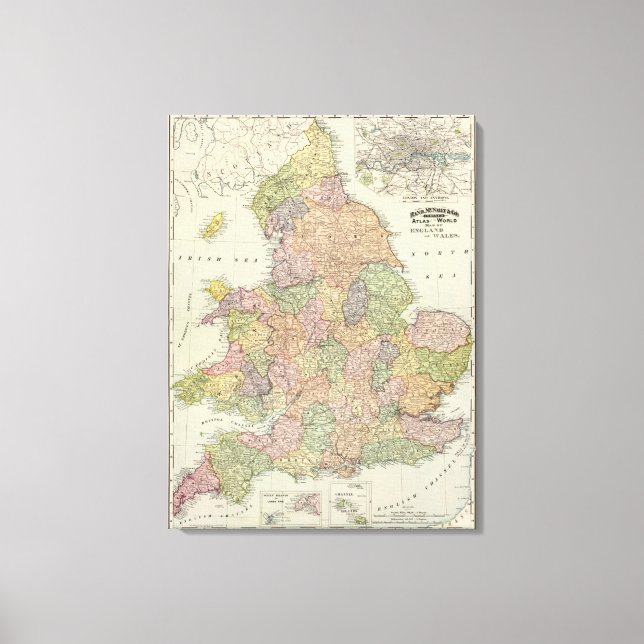 Impressão Em Tela Inglaterra, País de Gales 4 (Frente)