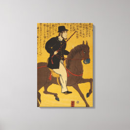 Impressão Em Tela Inglês Riding Horseback cerca de 1861 Vintage