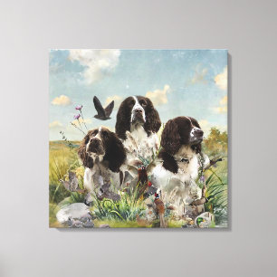 Impressão Em Tela Inglês Springer Spaniels, Arte