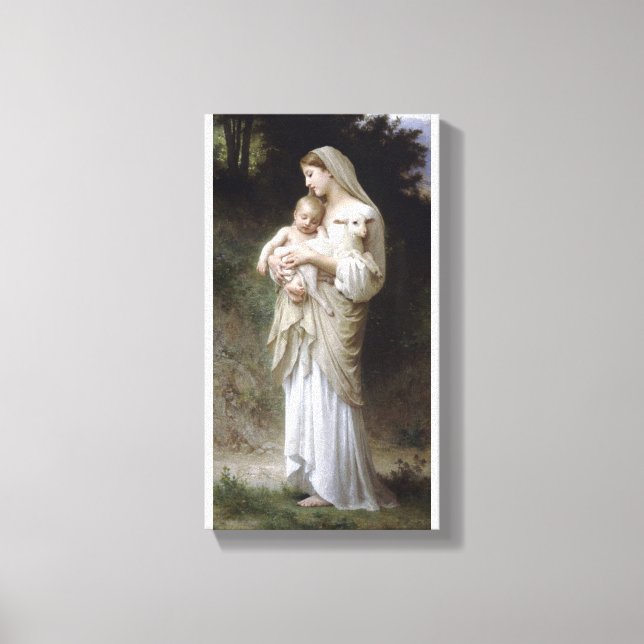 Impressão Em Tela Innocence Madona Baby Lamb bouguereau (Frente)