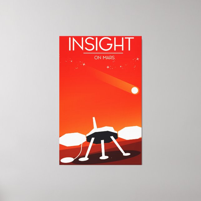 Impressão Em Tela Insight Mars Lander Space Art (Frente)