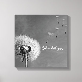 Impressão Em Tela Inspiradora Ela Deixou Citação com Dandelion
