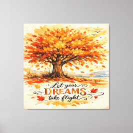 Impressão Em Tela Inspirational Autumn Watercolor Tree