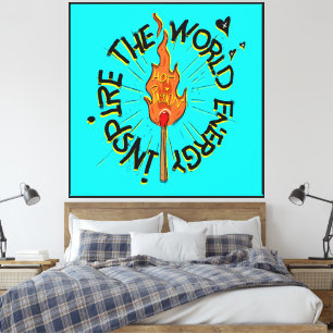 Impressão Em Tela Inspire O Mundo Com Paixão