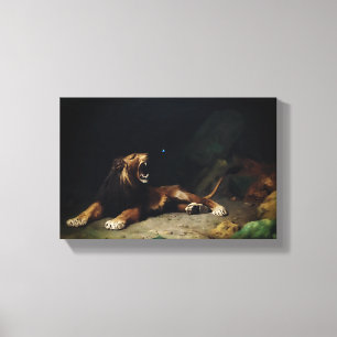 Impressão Em Tela Instantâneo de leões em uma borboleta