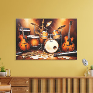 Impressão Em Tela Instrumentos Musicais