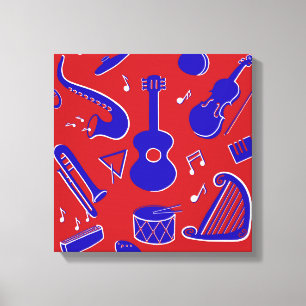 Impressão Em Tela Instrumentos Musicais