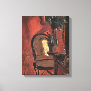 Impressão Em Tela Interior com Cadeira e Planta por Anna Ancher