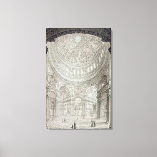 Impressão Em Tela Interior da catedral de St Paul, 1817