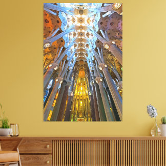 Impressão Em Tela Interior da Sagrada Família Barcelona