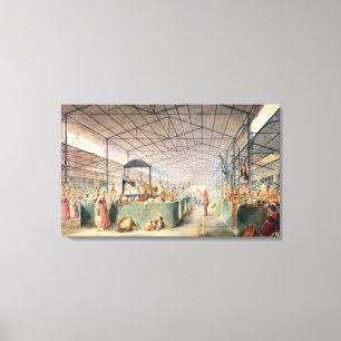 Impressão Em Tela Interior de Les Halles, 1835