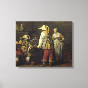 Impressão Em Tela Interior de uma pensão, 1636