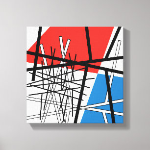 Impressão Em Tela Intersecção de Linhas e Planos - Arte Abstrata