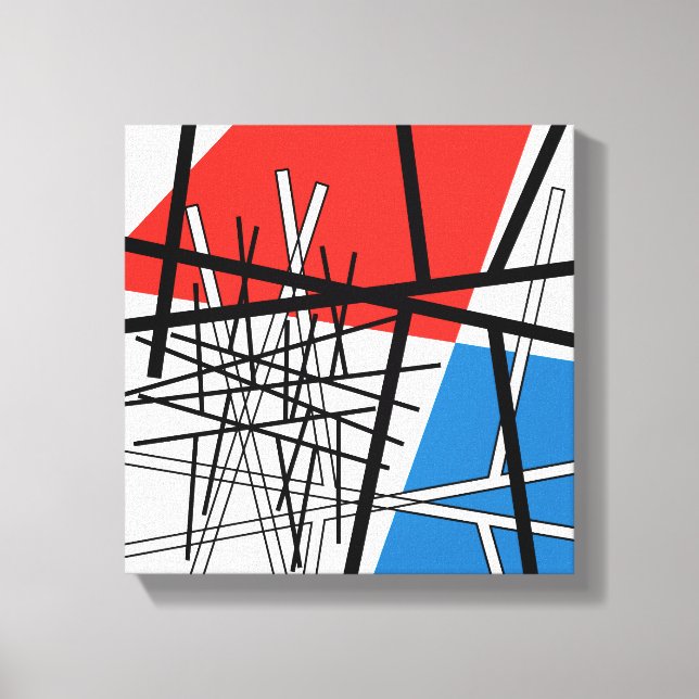 Impressão Em Tela Intersecção de Linhas e Planos - Arte Abstrata (Frente)