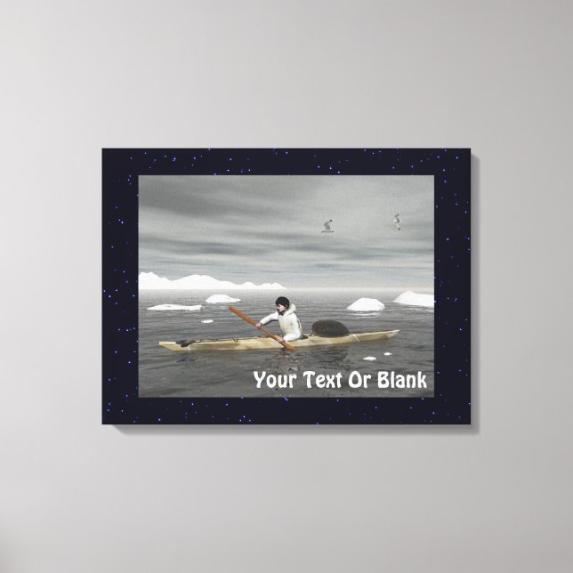 Impressão Em Tela Inuit Kayak (Frente)