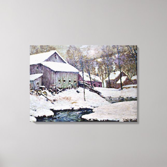 Impressão Em Tela Inverno na Fazenda - Pintura de Julian Onderdonk (Frente)