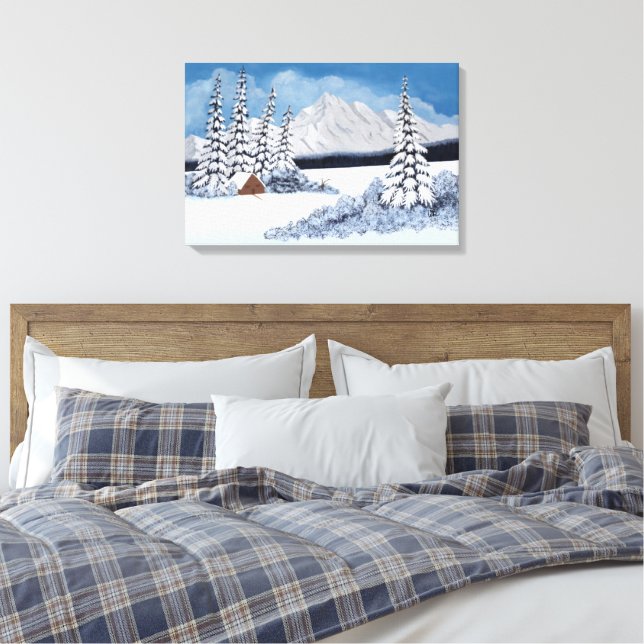 Impressão Em Tela Inverno Nevado (Insitu(Quarto))