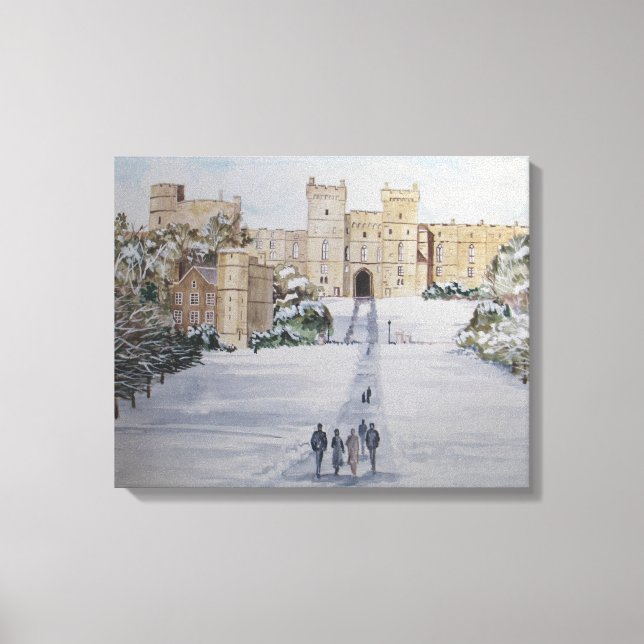 Impressão Em Tela Inverno no Castelo de Windsor (Frente)