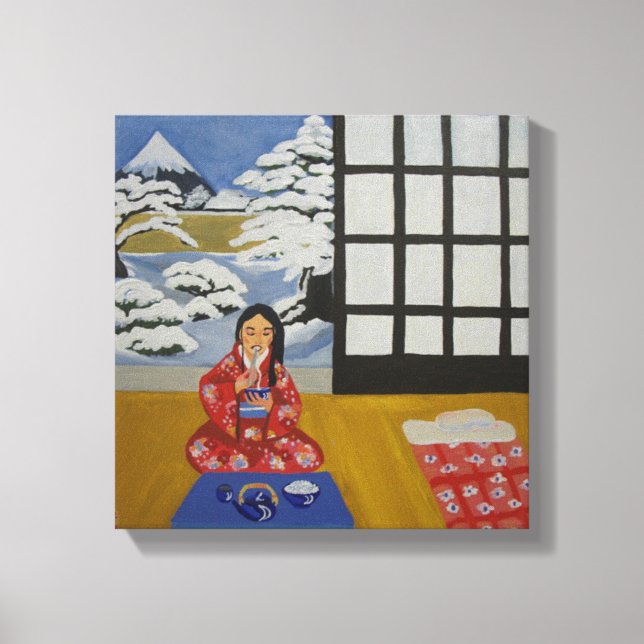 Impressão Em Tela inverno no Japão (Frente)