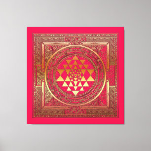 Impressão Em Tela ioga do rosa do ouro de india da mandala do yantra