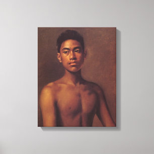 Impressão Em Tela "Iokepa, menino havaiano" - Hubert Vos de Fisher