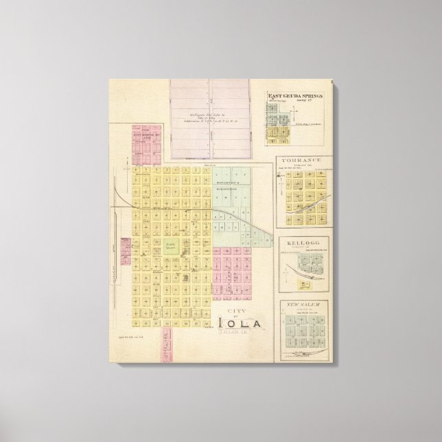 Impressão Em Tela Iola, Torrance e Kellogg, Kansas (Frente)