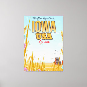 Impressão Em Tela Iowa USA "The Hawkeye State" poster de viagens de