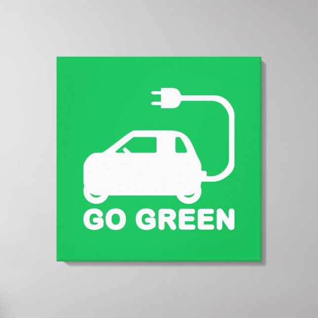 Impressão Em Tela Ir Verde ~ Dirigir Carros Elétricos (Frente)
